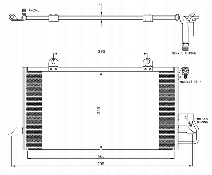 CONDENSADOR DE ACONDICIONADOR VW A80 91- 