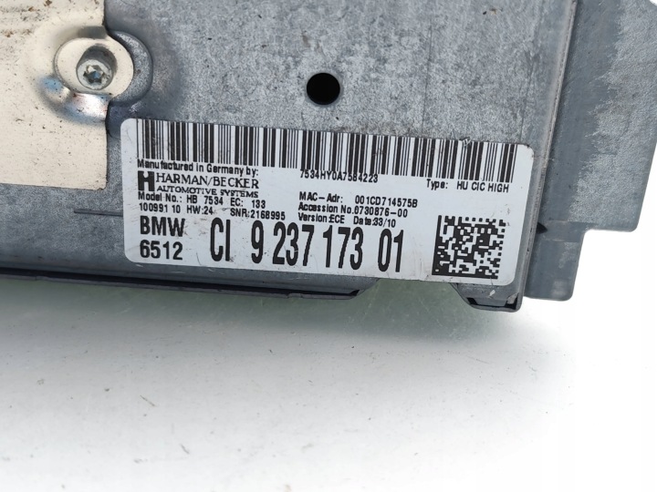 BMW 5 SERIES RADIO CD PLAYER. 2010 SALOON 4/5DR 9237173 6512923717301 520D