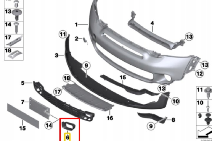MINI R60 PARE-CHOCS AVANT FIL DE FREIN PNEUMATIQUE CHROME 51119803942