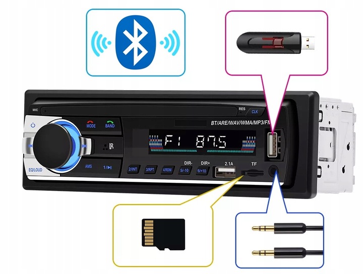 RADIO DE AUTOMÓVIL 1DIN AUDI 80 1972-1996 