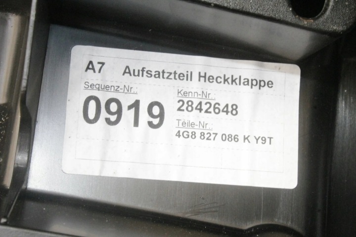 WYKONZENIE COUVERCLES COUVERCLES DE COFFRE AUDI A7 SPORTBACK (4GA, 4GF) 0EY9T 25871751