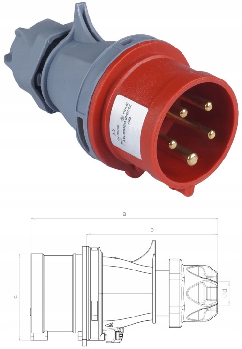 ADAPTATEUR SILOWY RÉDUCTION ADAPTATEUR 16A SUR 32A 400V CÂBLE 5X4 ELEKTRYK EV