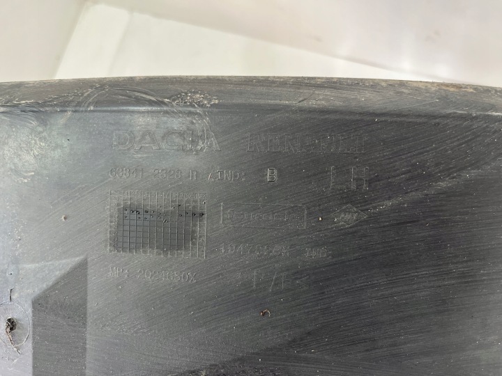 DACIA DUSTER II 2 PASSAGE DE ROUE AVANT GAUCHE 638412328R