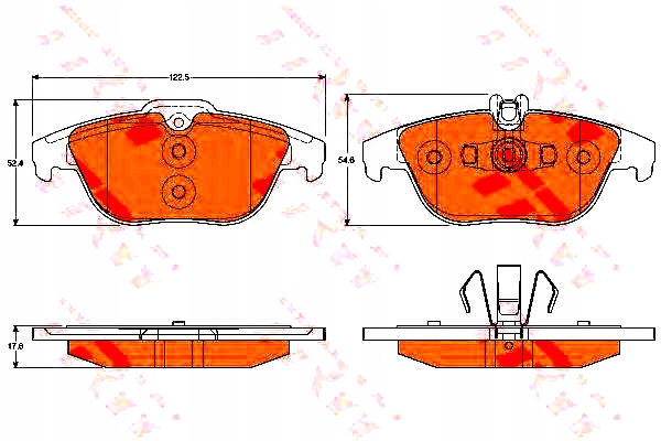 ZAPATAS DE FRENADO MERCEDES PARTE TRASERA W204 07- X204 SOPORTE 