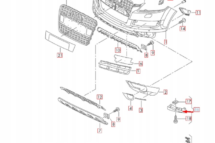 AUDI Q7 4L AVANT GAUCHE AILE SPOILER MOULURE 4L0807513D NEUF ORIGINAL