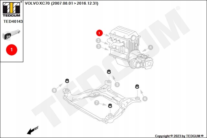 TED40143 TEDGUM COUSSIN SIL. FORD MONDEO/V70 07-
