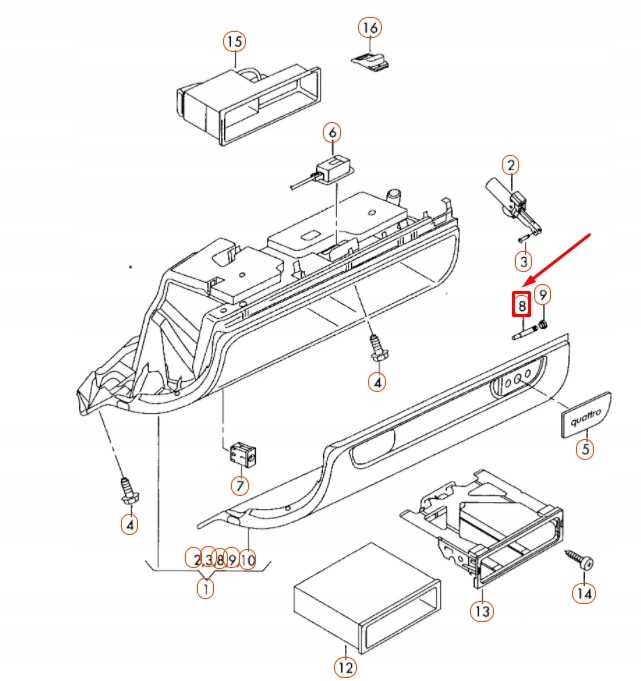 AUDI A3 8P PIVOT CHARNIÈRES SCHOWEKA 8E0857169