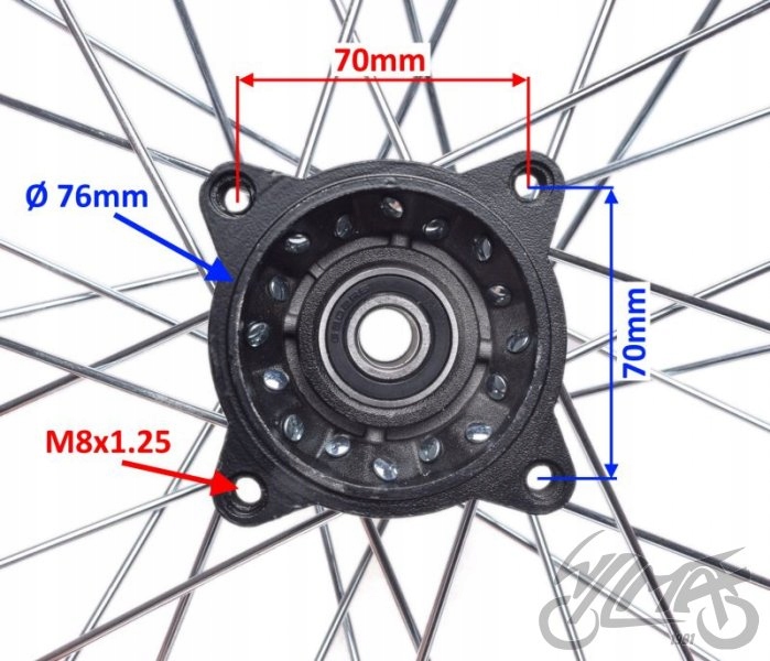 RUEDA PARTE TRASERA 1.85-14 PARA PIT BIKE HONDA CRF50 AZUL 