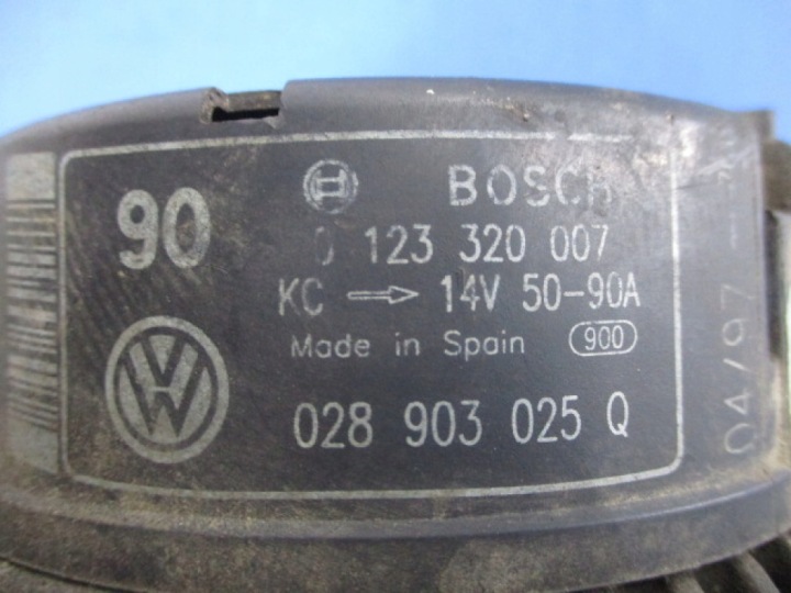 VW POLO 1.4 8V ALTERNATEUR BOSCH 0123320007 TESTOWANY