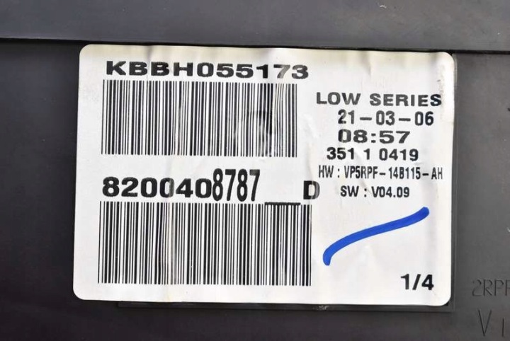 COMPTEUR TABLEAU DE BORD EUROPE 2RPF-10A855-A RENAULT MEGANE II 1.5 DCI 106 KM LIFT 06-12