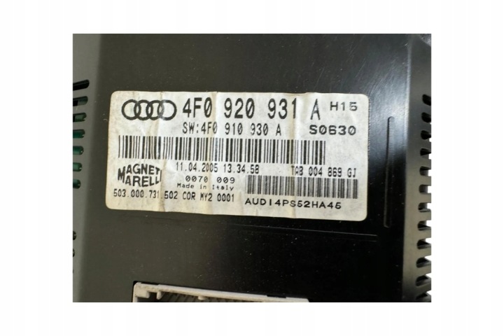 COMPTEUR AUDI A6 (4F2, C6) 4F0919603A 2.0L GASOLINE 2006