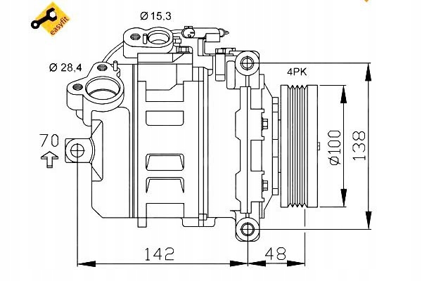 COMPRESSEUR DE CLIMATISATION CONVIENT VERS BMW 5 (E60), 5 (E61), 7 (E65, E66, E