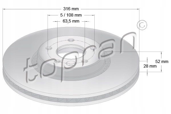 2X DISCO DE FRENADO 304 405 TOPRAN 