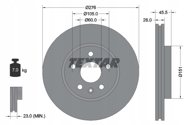 DISCOS ZAPATAS PARTE DELANTERA TEXTAR OPEL ASTRA J SPORTS 