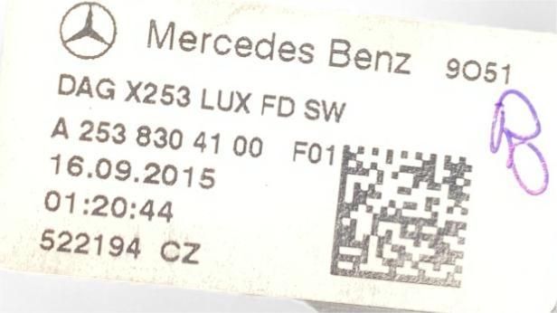 MERCEDES-BENZ GLC X253 C253 GRILLE CONDUIT D'AIR ARRIÈRE TUNNELS CENTRAL