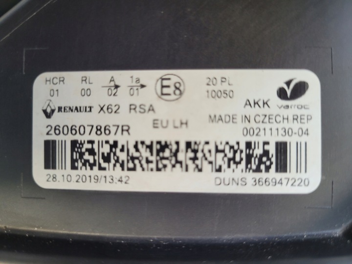 RENAULT MASTER IV LIFT GAUCHE AVANT PHARE LED 260607867R