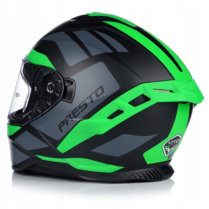 CASCO PARA MOTOCICLETA | VITO PRESTO GREEN | MATT SISTEMA PINLOCK + TAPAOBJETIVO ECE 06 