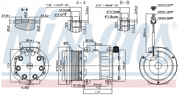 COMPRESSEUR DE CLIMATISATION (R134A) CONVIENT VERS AGCO