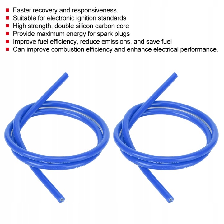 2PCS FIL ALLUMAGE 8MM NOYAU BLEU