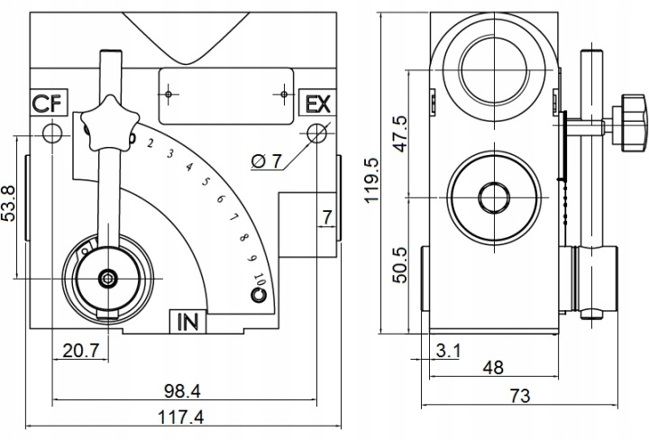 SOUPAPE HYDRAULIQUE RÉGULATEUR FLUX DZIELNIK AL-FCV 1/2″ 60L/MIN SKALA