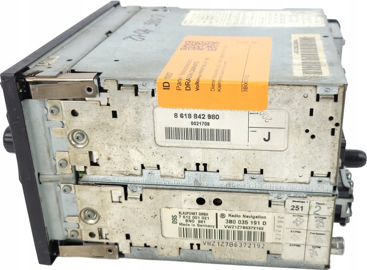 VW PASSAT B5 T5 GOLF IV RADIO NAVIGATION CODE MFD 1 3B0035191D AVEC CODE