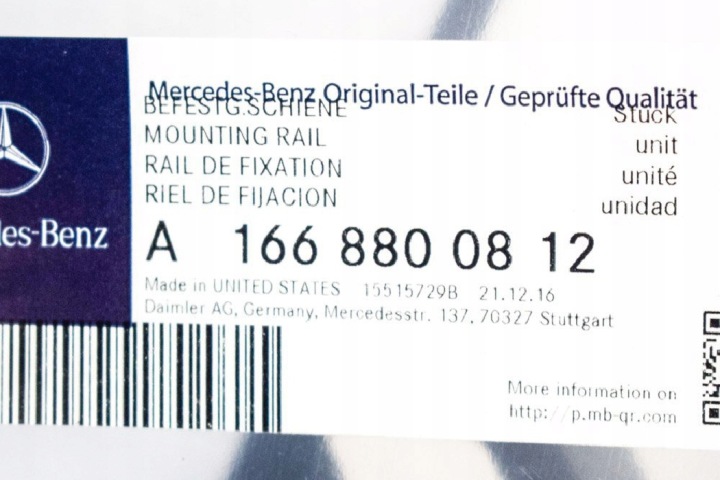 MERCEDES-BENZ GLS ARRIÈRE PARE-CHOCS DROIT POIGNÉE X166 A1668800812 NEUF
