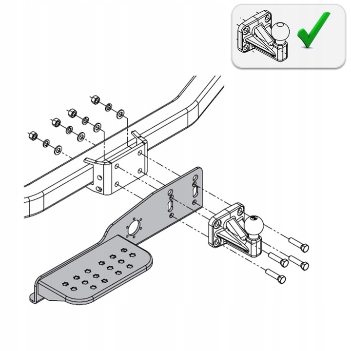 ESCALÓN PLATAFORMA ESCALÓN IZQUIERPARA PARA DE DIRECCIÓN DE BARRA DE REMOLQUE PARA NISSAN PATROL Y61 1997-2020 