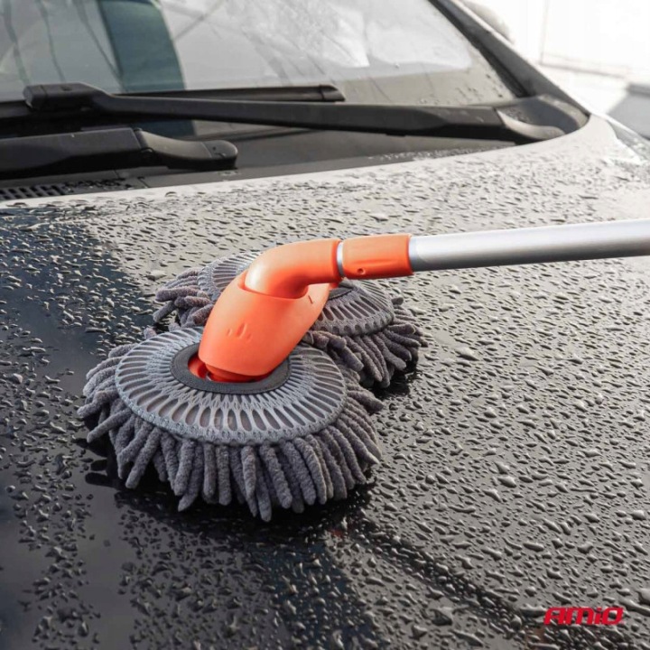 BROSSE TÉLESCOPIQUE VERS LAVAGE VOITURES VOITURE MARCHE ARRIÈRE AVEC MIKROFIBRA GABKA