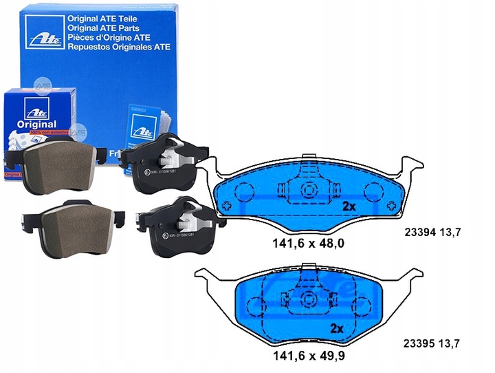 PADS BRAKE VW LUPO 1.2D 07.99-07.05 ATE photo 1 - milautoparts-fr.ukrlive.com