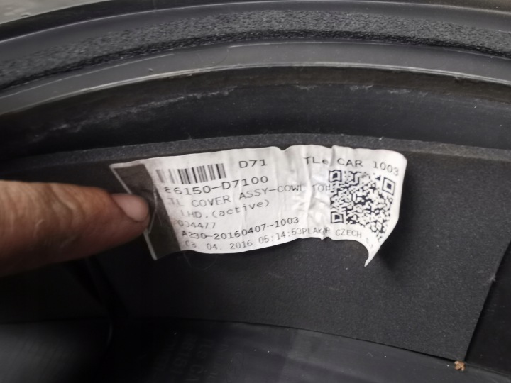 HYUNDAI OE 86150-D7100 DOUBLURE DE PASSAGE DE ROUE