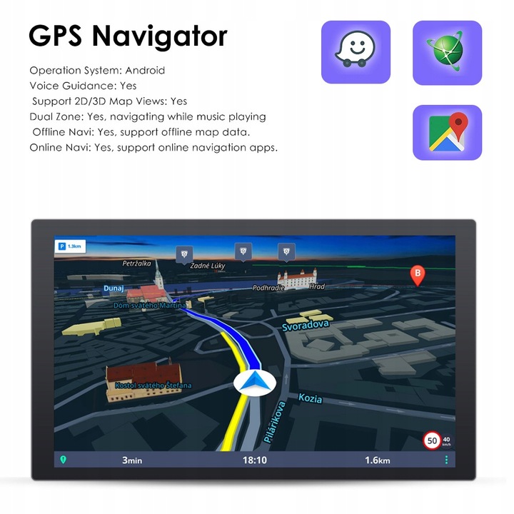 RADIO NAVEGACIÓN GPS CARPLAY ANDROID AUTO PARA NISSAN NAVARA 3 D40 2004-2010 