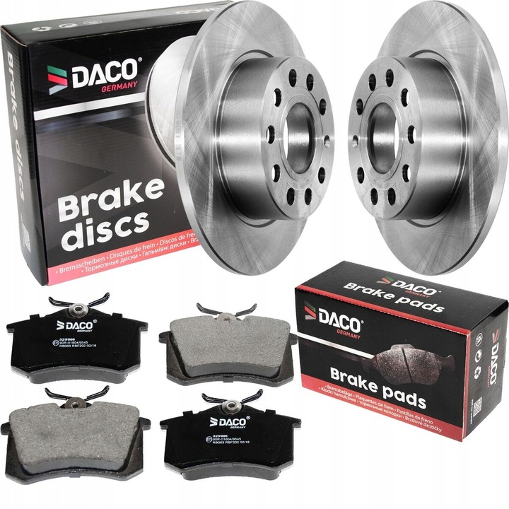 DISCOS I ZAPATAS DACO PARTE TRASERA VW GOLF V VI / AUDI A3 / SEAT LEON / OCTAVIA II 