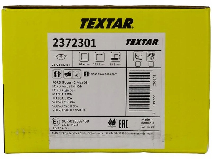 PLAQUETTES FREIN FORD C-MAX MAZDA 3