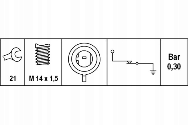 SENSOR DE PRESIÓN ACEITES 12X1.5 HELLA 6ZL 003 259-601 CONMUTADOR DE PRESIÓN 