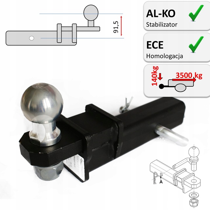 ADAPTERIS USA 50X50MM KABLYS LINCOLN MKC 2014- (+91MM) nuotrauka 2