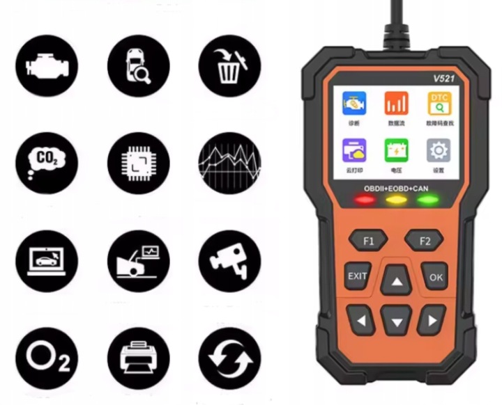 TESTEUR DIAGNOSTIC INTERFACE SKANER OBD2 VOITURE VÉHICULES VOITURES POLONAIS PRO