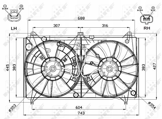 NRF 47567 WENTYLATOR, CHLODZENIE DEL MOTOR 