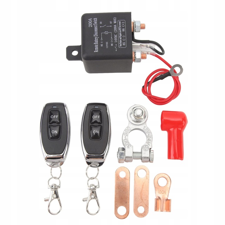 INTERRUPTOR CORRIENTE HEBEL BATERÍA AUTO 12V 200A AL 2 PIEZAS MANDO 