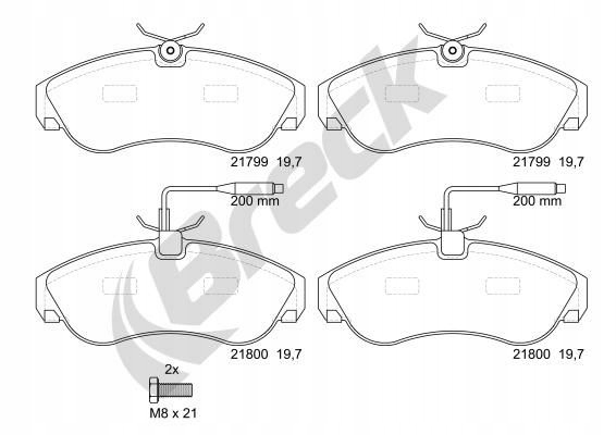 ZAPATAS DE FRENADO PARTE DELANTERA BRECK 21799 00 703 10 