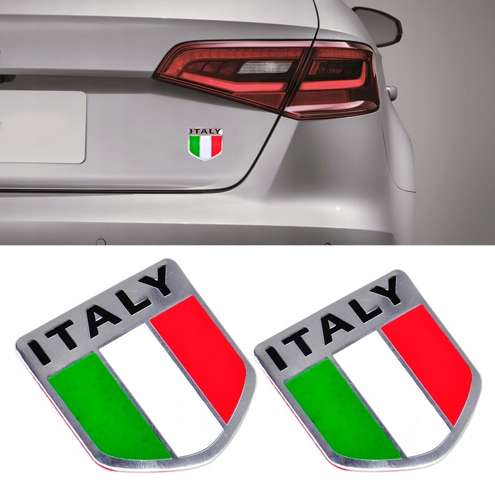 DSYCAR 2 Teile/para Auto 3D Metall Italien Flagge Emblem Abzeichen