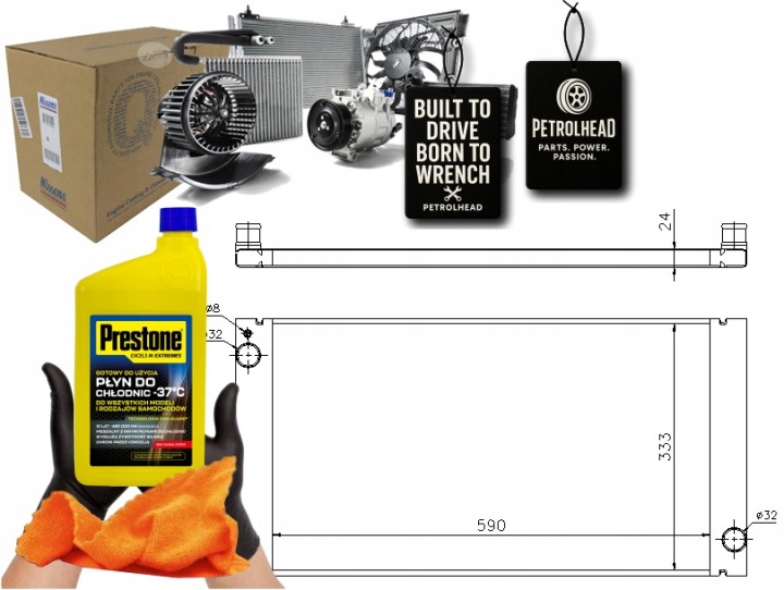 RADIATEUR MOTEUR MINI (R56) (R57) (R58) (R59) CLU #PETROLHEAD PRO+ KIT5