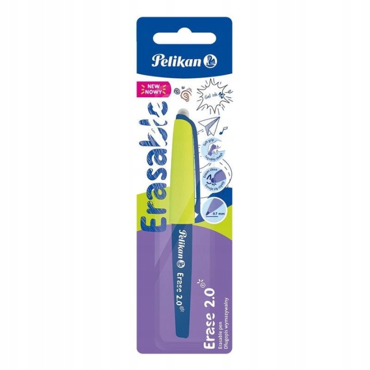 Ручка Pelikan Erease 2.0 0,7 мм, стирається, синя