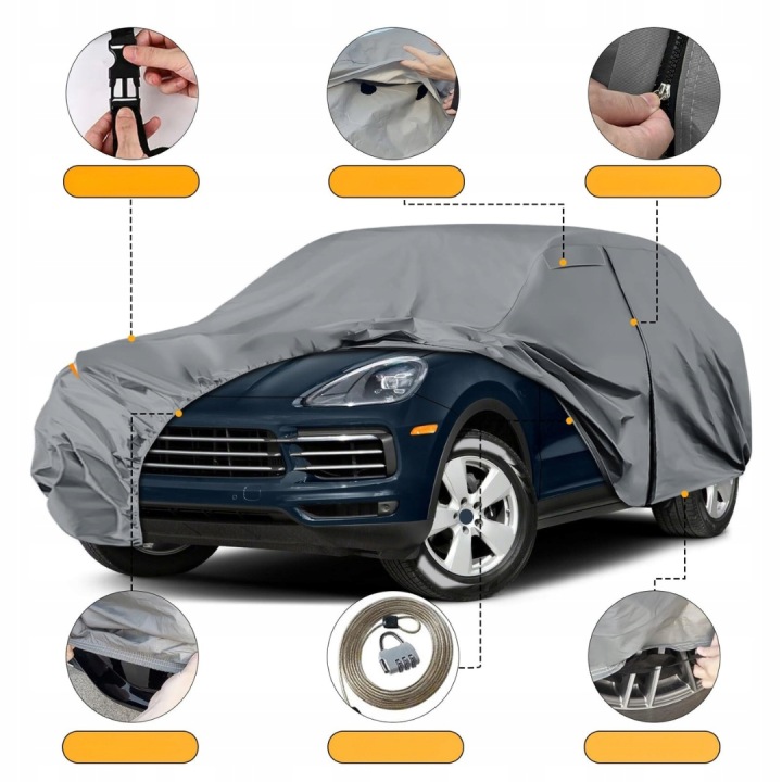 ÉTANCHE HOUSSE AUTOMOBILE SUR PORSCHE CAYENNE 2009-2025, AVEC AVEC SERRURE