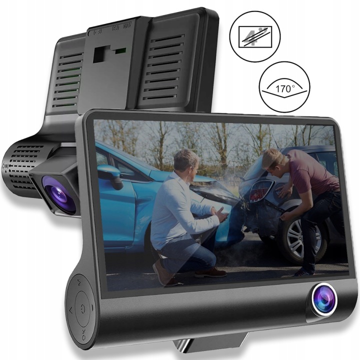 ENREGISTREUR VIDÉO AVANT ARRIÈRE CAMÉRA AUTOMOBILE MARCHE ARRIÈRE 3 CAMÉRAS FRANÇAIS MENU