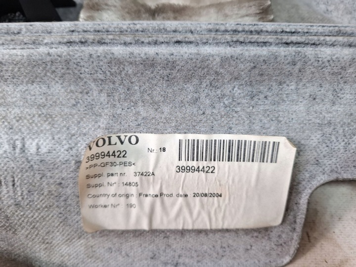 VOLVO S40 2005 ÉTAGÈRE ARRIÈRE COUVERCLES DE COFFRE