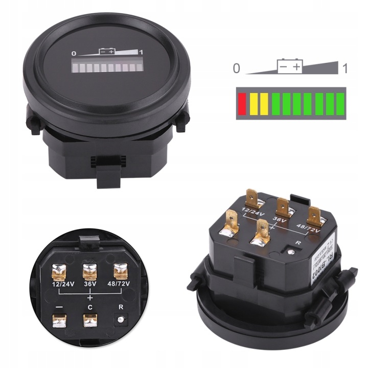 UNIVERSEL INDICATEUR NALADOWANIA BATTERIES 12/24/36/48/72V BI002 CHARIOTS GOLFOW