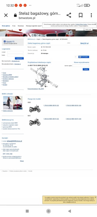 BMW K80 F 750 GS K81 F 850 GS CHÂSSIS BAGAZOWY