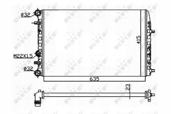 RADIATEUR MOTEUR NRF 6Q0121253L 6LL121253 6Q01212