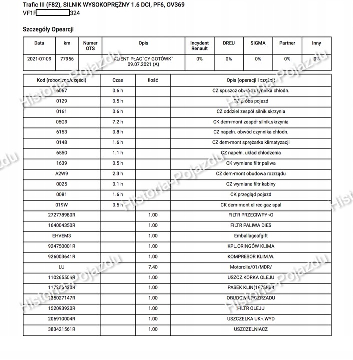 HISTORIA DE MANTENIMIENTO RENAULT VIN ASO SPRAWDZENIE 7/7 - PELNA HISTORIA ASO 