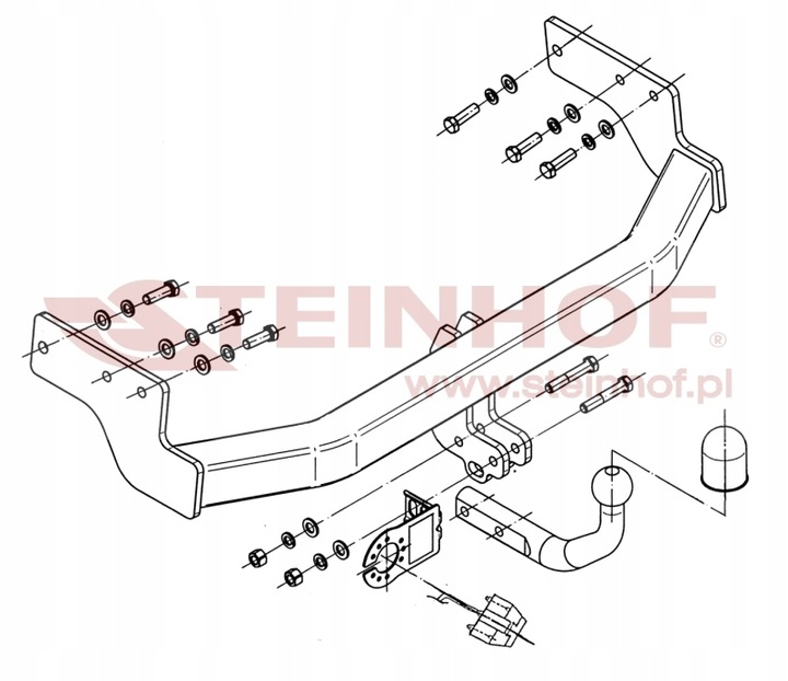 BARRA DE REMOLQUE GANCHO DE REMOLQUE MAZDA CX-9 DE 2007-2012 + MÓDULO 7PIN 